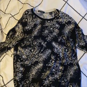 Scotch & Soda Black Floral Print Sweater